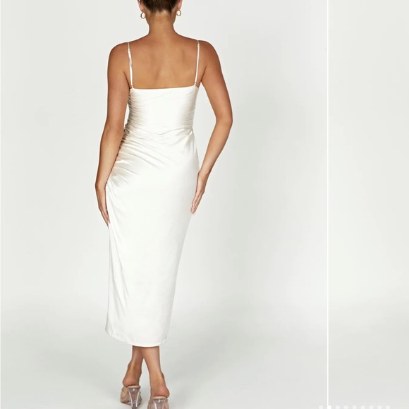 NWT Meshki Claudette Satin Drape Dress - Picture 3 of 10